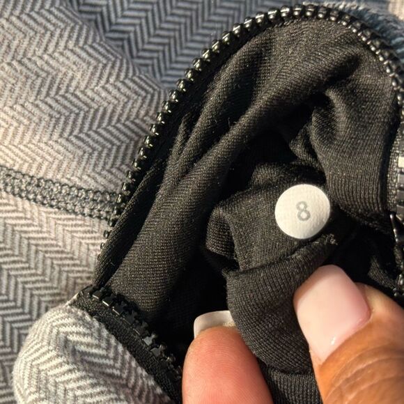 Lululemon Ghost Herringbone Hustle in Your Bustle Jacket Gray Zip-Up Sz 8 - Picture 7 of 8